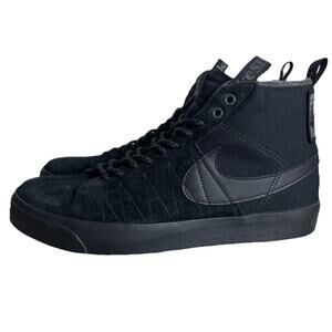 Nike SB Blazer Mid Triple Black Mens 8.5 Suede Skate Shoes DC8903-002